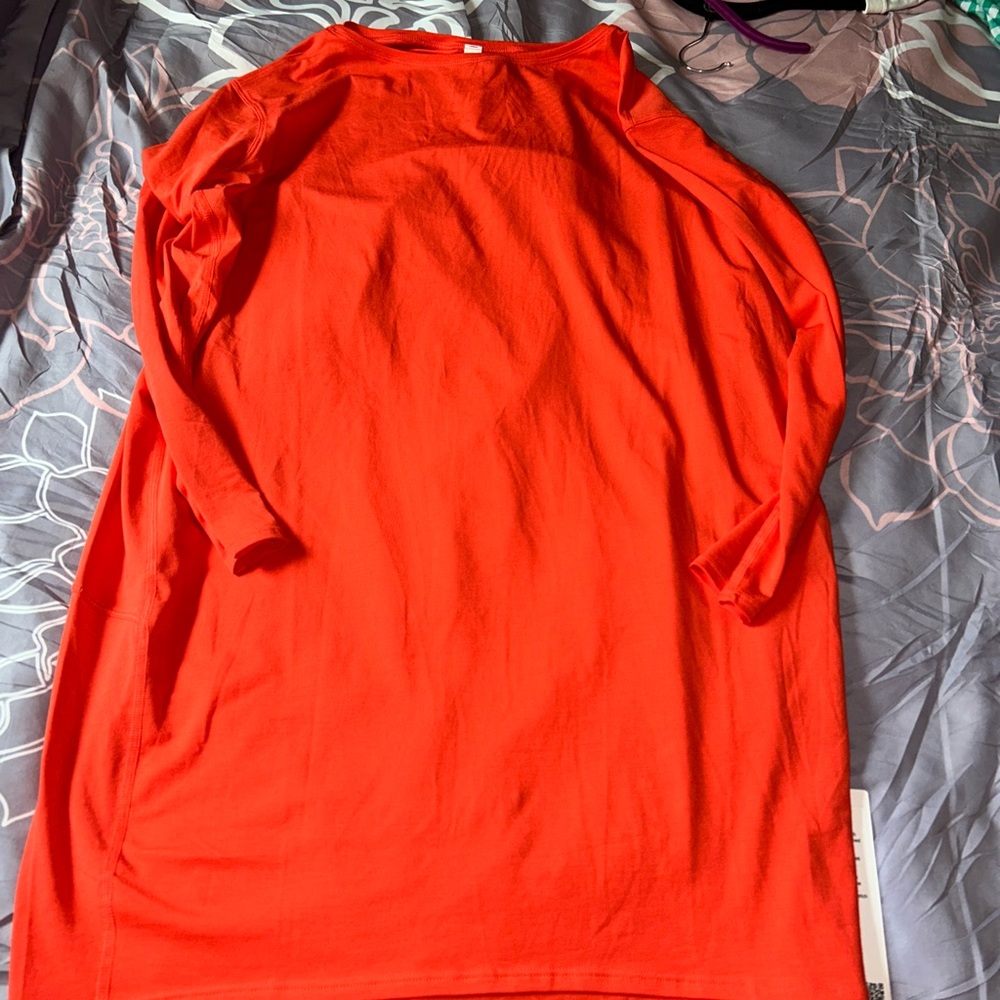 Nwt Lululemon Bright Orange Back in Action Dress